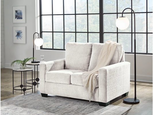 Rannis Twin Size Sofa Bed W/Memory Foam Mattress SNOW