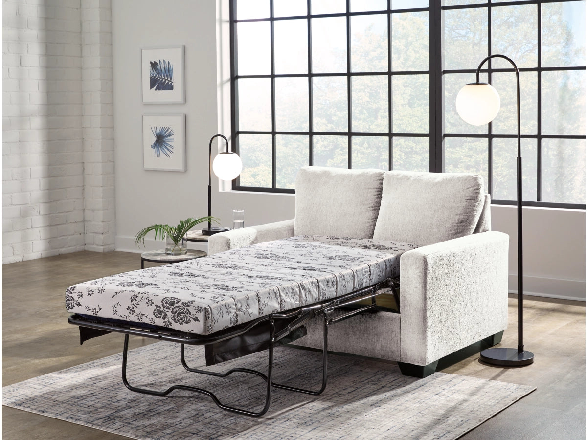 Rannis Twin Size Sofa Bed W/Memory Foam Mattress SNOW