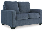 Rannis Twin Size Sofa Bed W/Memory Foam Mattress NAVY