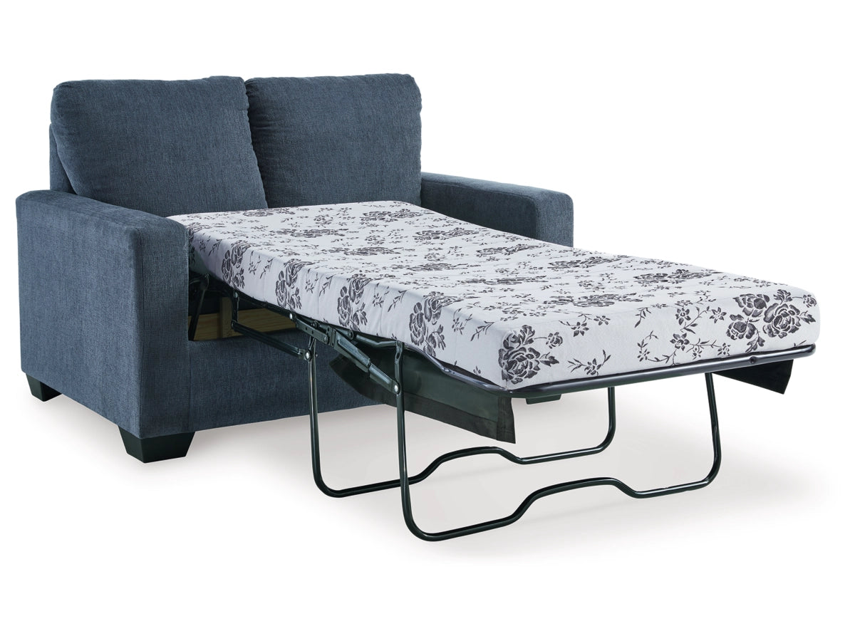 Rannis Twin Size Sofa Bed W/Memory Foam Mattress NAVY