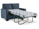 Rannis Twin Size Sofa Bed W/Memory Foam Mattress NAVY