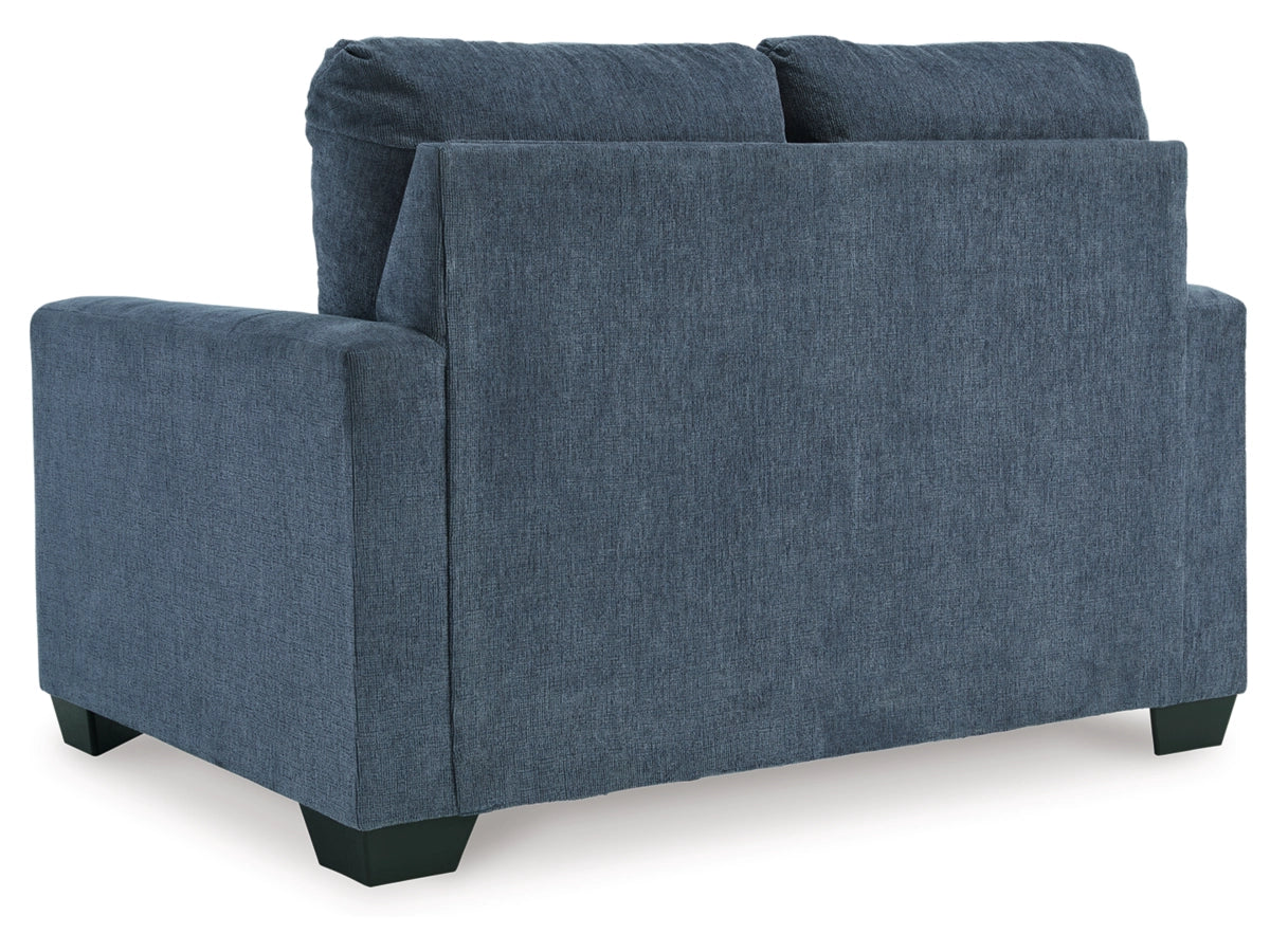 Rannis Twin Size Sofa Bed W/Memory Foam Mattress NAVY