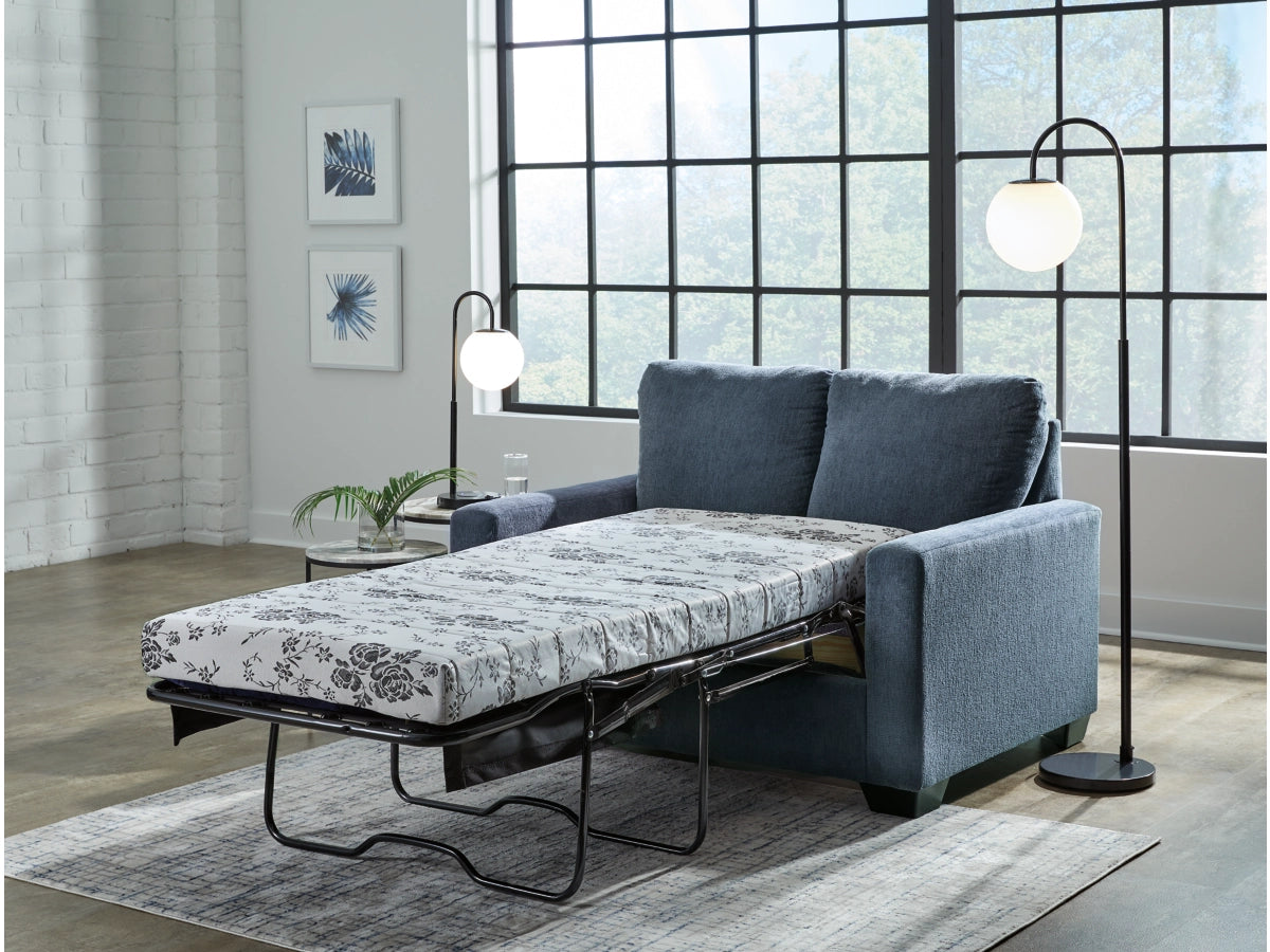 Rannis Twin Size Sofa Bed W/Memory Foam Mattress NAVY