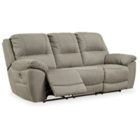 Next-Gen Gaucho Reclining Power Vinyl Sofa PUTTY