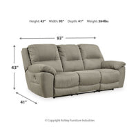 Next-Gen Gaucho Reclining Power Vinyl Sofa PUTTY