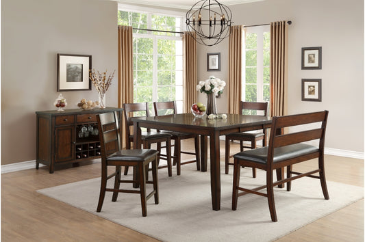 Mantello 6pcs Counter Set W/Bench CHERRY