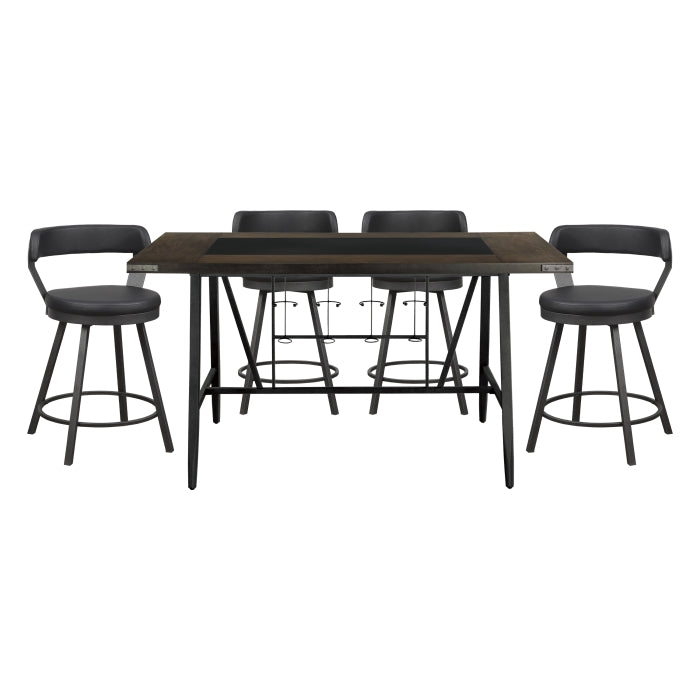 Appert 5pcs Counter Set BLACK STOOLS