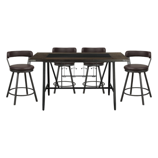 Appert 5pcs Counter Set BROWN STOOLS