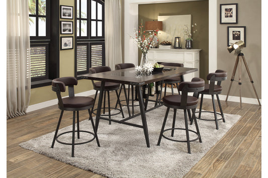Appert 7pcs Counter Set BROWN STOOLS