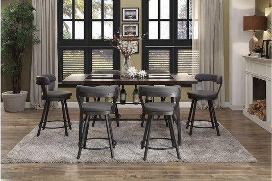 Appert 7pcs Counter Set GREY STOOLS