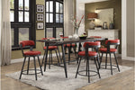 Appert 7pcs Counter Set RED STOOLS