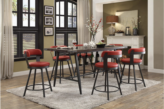 Appert 7pcs Counter Set RED STOOLS