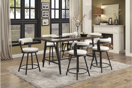 Appert 7pcs Counter Set WHITE STOOLS