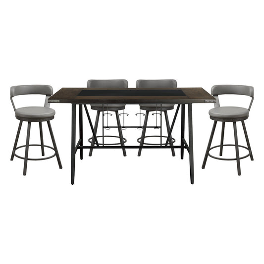 Appert 5pcs Counter Set GREY STOOLS