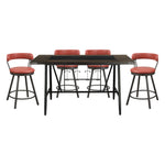 Appert 5pcs Counter Set RED STOOLS