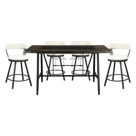 Appert 5pcs Counter Set WHITE STOOLS