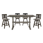 Amsonia 5pcs Counter Set GREY/BLACK SLAT BACK