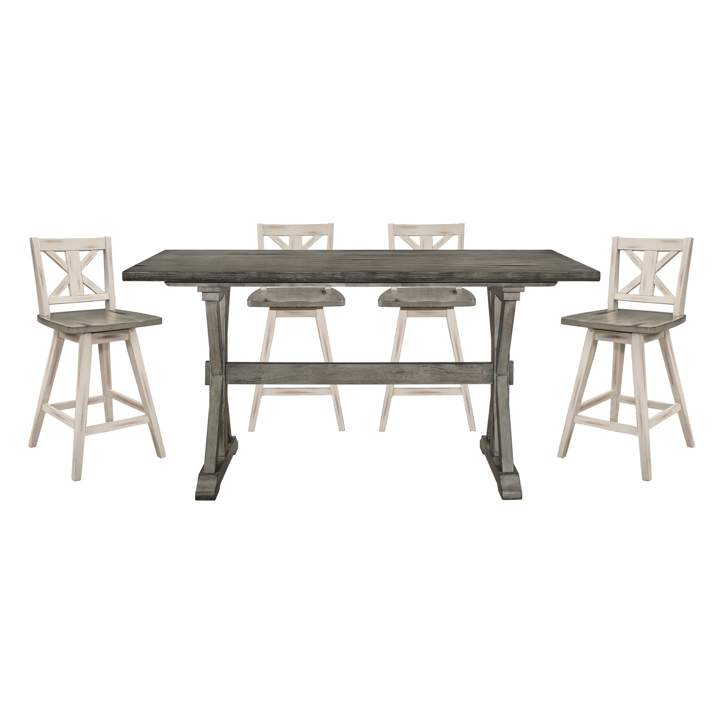 Amsonia 5pcs Counter Set GREY/WHITE X-BACK