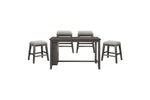 Timbre 5pcs Counter Set W/Fabric Chairs GREY