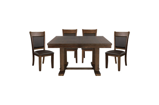 Weiland 5pcs Dining Set LITE RUSTIC BROWN
