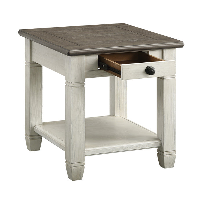 Granby End Table ANTIQUE WHITE