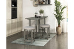 Auburndale 3pcs Counter Set W/Stools LITE GREY