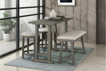 Auburndale 3pcs Counter Set W/Benches LITE GREY