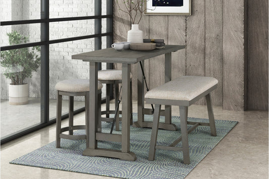 Auburndale 3pcs Counter Set W/Benches LITE GREY
