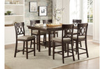 Balin 6pcs Counter Set W/Bench X BACK/DARK BROWN