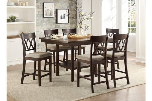 Balin 6pcs Counter Set W/Bench X BACK/DARK BROWN