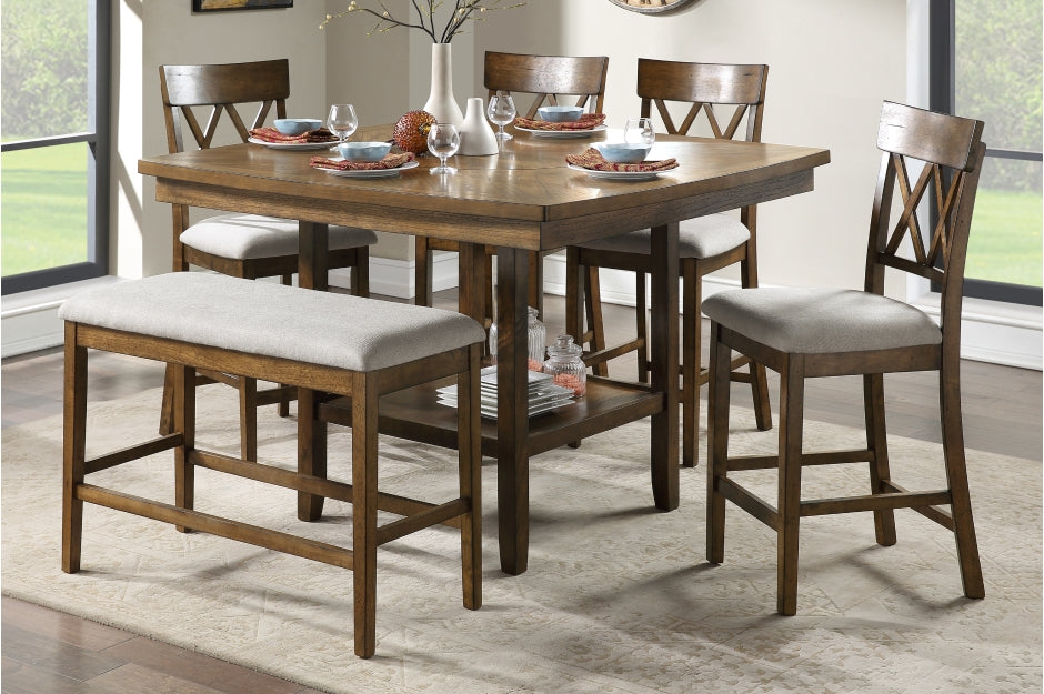 Balin Lite Oak 6pcs Counter Set W/Bench