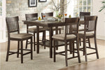 Balin 7pcs Counter Set SLAT BACK/DARK BROWN