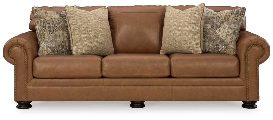 Carianna Queen Leather Sofa Sleeper CARAMEL