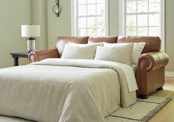 Carianna Queen Leather Sofa Sleeper CARAMEL