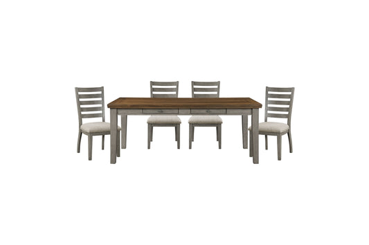 Tigard 5pcs Dining Set CHERRY/GREY