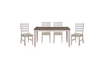 Ithaca 5pcs Dinette Set GREYISH WHITE/BROWN