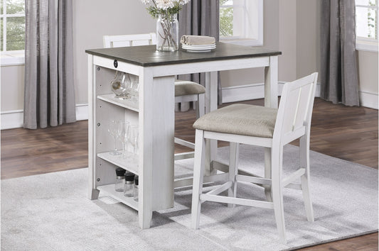 Daye 3pcs Pub Set-SOLD IN SET ONLY ,  WHITE/GREY