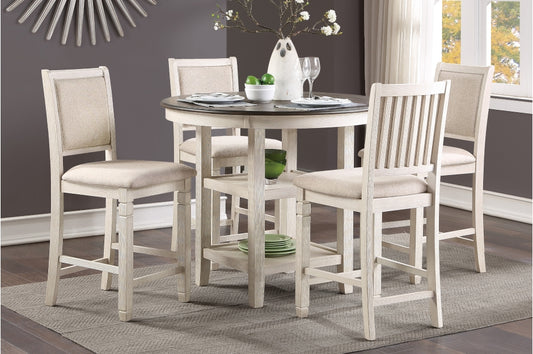 Asher 5pcs Counter Set BROWN/ANTIQUE WHITE
