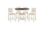 Asher 5pcs Counter Set BROWN/ANTIQUE WHITE