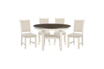 Asher 5pcs Dinette Set BROWN/ANTIQUE WHITE