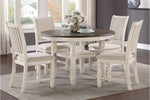 Asher 5pcs Dinette Set BROWN/ANTIQUE WHITE