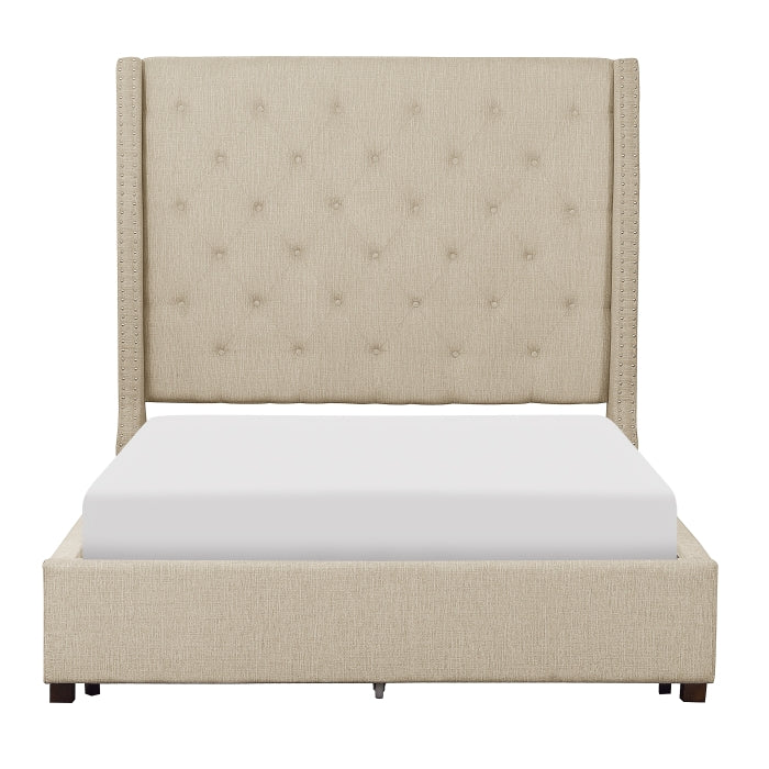 Fairborn Queen Platform Bed BEIGE