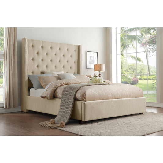 Fairborn Queen Platform Bed BEIGE