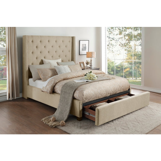 Fairbborn Queen Storage Platform Bed BEIGE