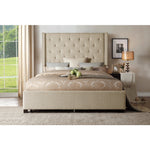 Fairbborn Queen Storage Platform Bed BEIGE