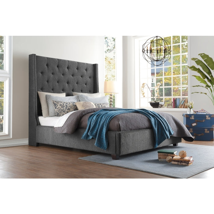 Fairborn Queen Storage Platform Bed GREY