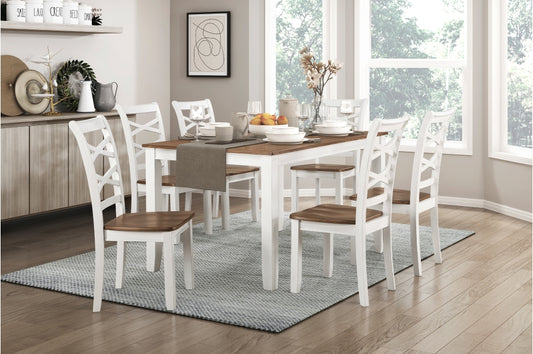 Dobson 7pcs Dinette Set- SOLD IN SET ONLY- CHERRY/WHITE