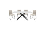 Benito Marble Print Tempered Glass 5pcs Dining Set