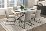Benito Marble Print Tempered Glass 7pcs Dining Set