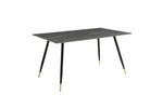 Clemente 5pcs Dinette Set MARBLE PRINT TEMPERED GLASS-BLACK